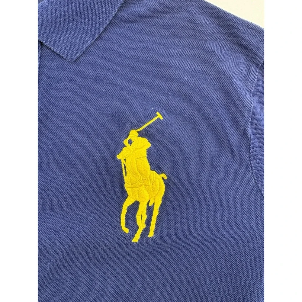Vintage Ralph Lauren Polo Shirt Size XL Classic Fit Blue BIG PONY  #3 Mens Rugby